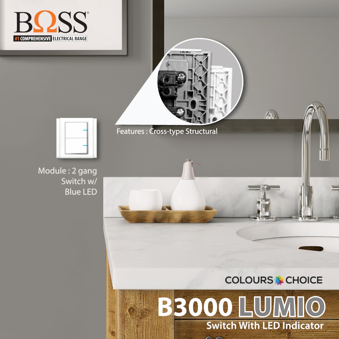 BOSS B3000 Lumio Tombol Indikator LED berbentuk Horizontal